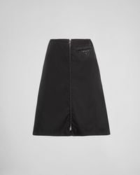 Prada - Re-nylon Gabardine Flared Skirt - Lyst