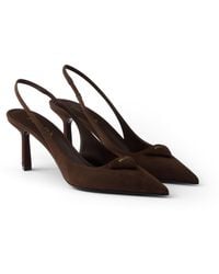 Prada - Suede Slingback Pumps - Lyst