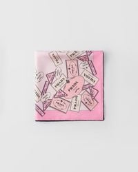 Prada - Printed Twill Scarf - Lyst