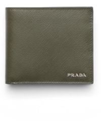 Prada - Portefeuille En Cuir Saffiano Avec Porte-Monnaie, Homme - Lyst