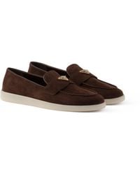 Prada - Saint Tropez Suede Loafers - Lyst