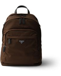 Prada - Mochila De Re-Nylon Y Piel Saffiano, Hombre - Lyst