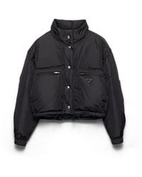 Prada - Lightweight Re-Nylon Cropped Down Jacket - Lyst