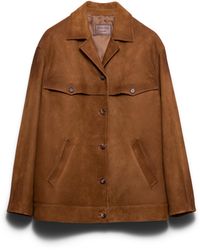 Prada - Jacke Aus Wildleder, Damen, Größe - Lyst