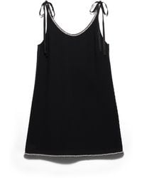 Prada - Compact Sablé Mini-Dress - Lyst
