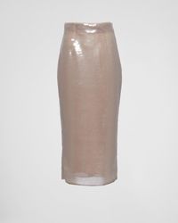 Prada - Sequined Midi-Skirt - Lyst