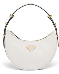 Prada - Arqué Leather Shoulder Bag - Lyst