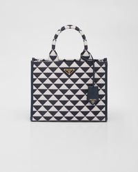 Prada - Small Symbole Embroidered Fabric Handbag - Lyst