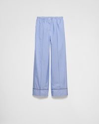 Prada - Striped Chambray Trousers - Lyst