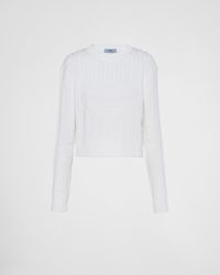 Prada - Cotton Crew-neck Sweater - Lyst