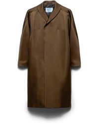 Prada - Single-Breasted Double Satin Coat - Lyst