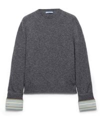 Prada - Wool And Cashmere Crew-Neck Sweater, Mujer, Talla - Lyst