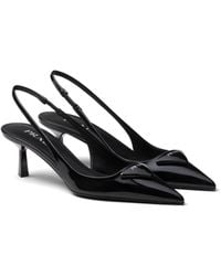 Prada - Salones Destalonados De Piel - Lyst