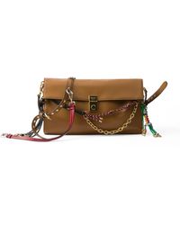 Prada - Soft Sound Large Leather Shoulder Bag With Charms - Lyst