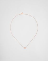 Prada - Collier Eternal Gold En Or Rose Avec Un Mini Pendentif Triangle - Lyst