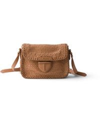 Prada - Woven Leather Mini Shoulder Bag - Lyst