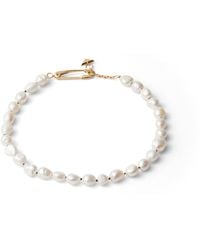 Prada - Metal And Pearl Necklace - Lyst