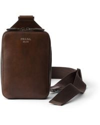 Prada - Brique Antiqued Leather Bag - Lyst