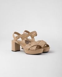 Prada - Quilted Nappa Leather Platform Sandals - Lyst