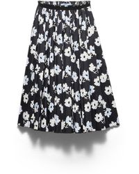 Prada - Pleated Poplin Skirt - Lyst