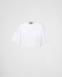 Prada - Cropped Superfine Wool And Viscose Sweater - Lyst