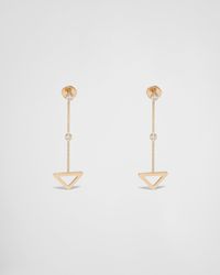 Prada - Eternal Gold Cut-out Drop Earrings In Yellow Gold With Diamonds - Lyst