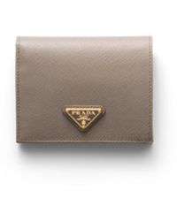 Prada - Small Saffiano Leather Wallet - Lyst