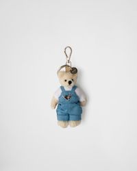 Prada - Ciondolo Da Borsa Teddy Con Anello - Lyst