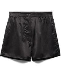 Prada - Vintage-Look Satin Shorts - Lyst