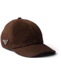 Prada - Suede Baseball Cap - Lyst