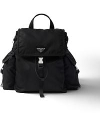 Prada - Explore Re-Nylon And Leather Backpack - Lyst