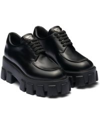 Prada - Monolith Lace-Up Loafers 55 - Lyst