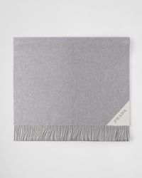 Prada - Wool-Cashmere Logo Scarf - Lyst