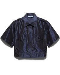 Prada - Cropped Taffeta Shirt - Lyst