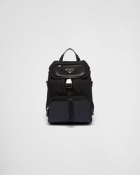 Prada - Re-Nylon And Brushed Leather Backpack - Lyst