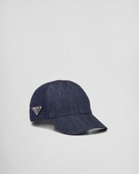Prada - Denim Baseball Cap - Lyst
