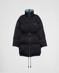 Prada - Re-Nylon Gabardine Hooded Down Coat - Lyst
