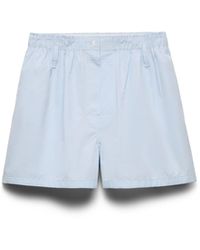 Prada - Pantalones Cortos En Popelín De Algodón - Lyst