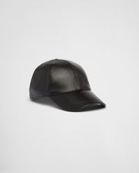 Prada - Nappa Leather Baseball Cap - Lyst