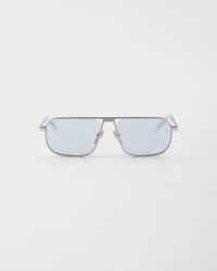 Prada - Sunglasses With The Iconic Metal Plaque - Lyst