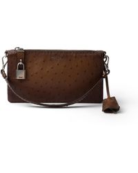 Prada - Antiqued Ostrich Leather Mini-Bag - Lyst