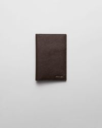 Prada - Leather Passport Holder - Lyst