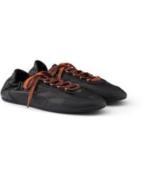 Prada - Collapse Antiqued Nappa Leather Sneakers With Hooks, Size 6 - Lyst