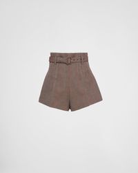 Prada - Shorts Aus Wolle Mit Nadelstreifen - Lyst