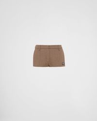 Prada - Houndstooth Check Shorts - Lyst