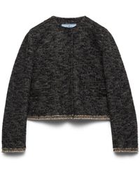 Prada - Single-Breasted Double Tweed Jacket - Lyst