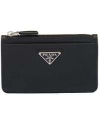 Prada - Saffiano Leather Card Holder - Lyst