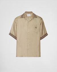 Prada - Short-Sleeved Silk Twill Shirt - Lyst