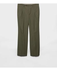 Prada - Hose Aus Wolle Mit Weitem Bein - Lyst