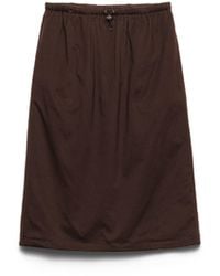 Prada - Reversible Cotton Jersey And Re-Nylon Skirt - Lyst